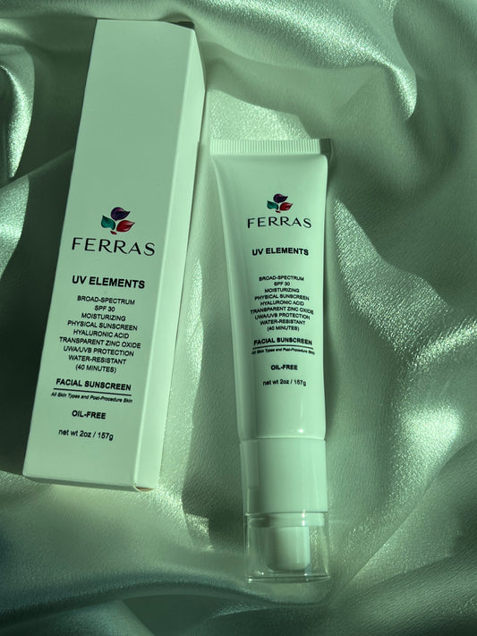 Ferras UV Elements Tinted SPF 30 Facial Sunscreen, Oil-Free, Broad Spectrum, Water-Resistant, 2 oz