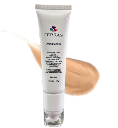 Ferras UV Elements Tinted SPF 30 Facial Sunscreen, Oil-Free, Broad Spectrum, Water-Resistant, 2 oz